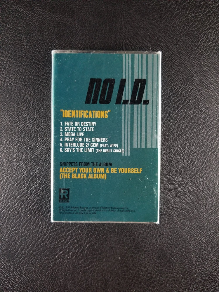 No I.D. - iDENTiFiCATiONS {Snippets from the Album - Accept Your Own & Be Yourself (The Black Album)] (1997, Cassette, Sampler) [Promo] [SEALED]