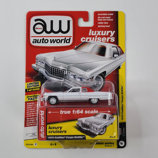 Auto World - 1976 Cadillac Coupe DeVille (Cotillion White) [Luxury Cruisers Series - 2018 Premium Series Release 4, Version B] [Limited Edition - 1 of 4680]