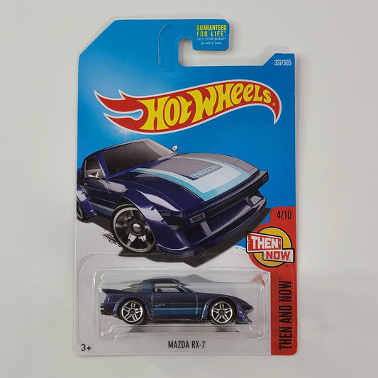 Hot Wheels - Mazda RX-7 (Metalflake Dark Blue) [Then and Now Mini Collection (2017) - 4/10]