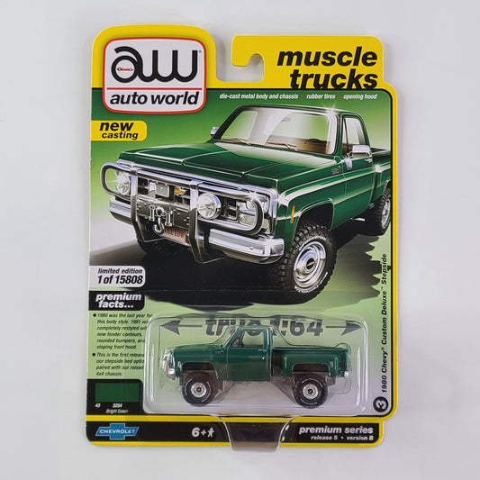 Auto World - 1960 Chevy Custom Deluxe Stepside (Bright Green) [Limited Edition 1 of 15808]