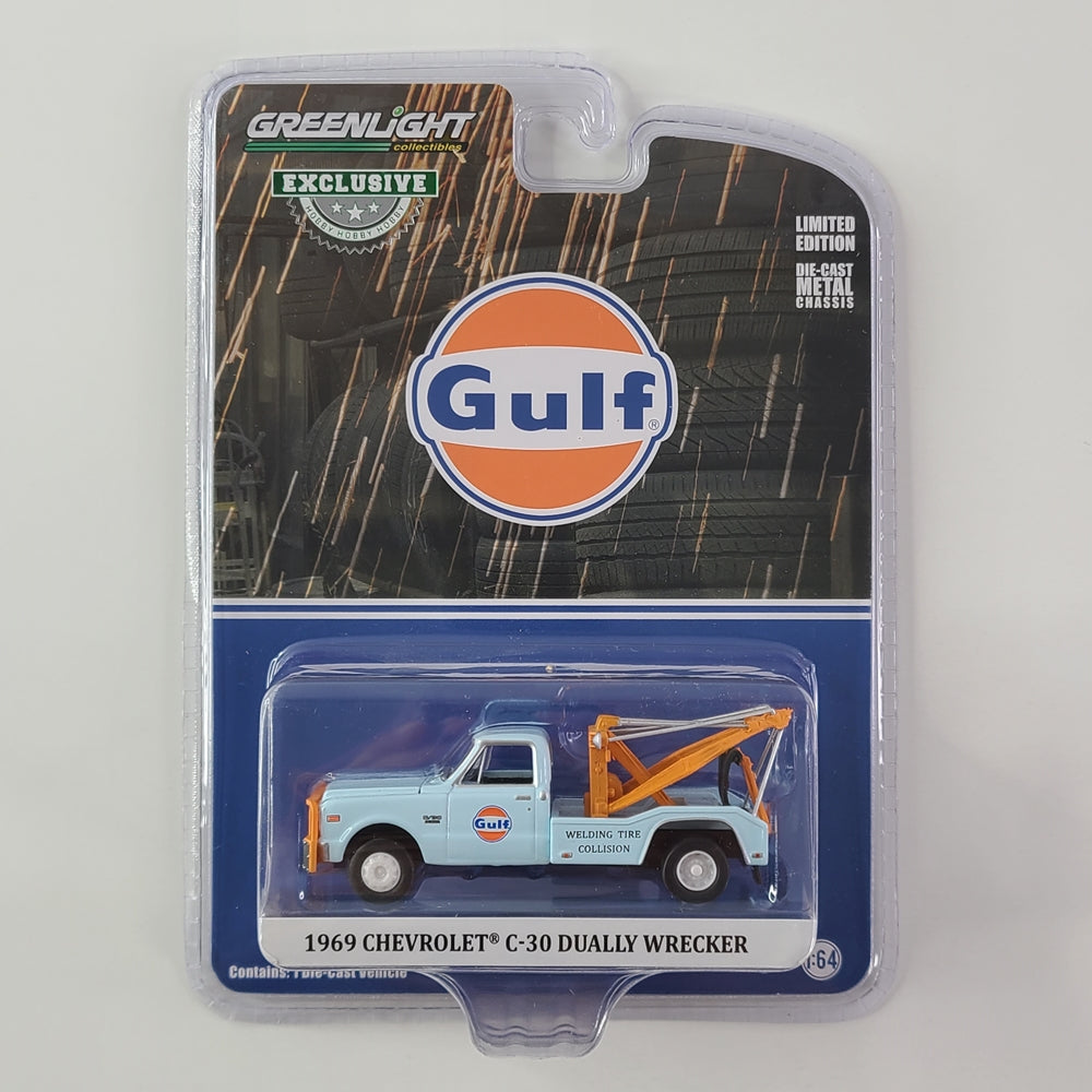 Greenlight - 1969 Chevrolet C-30 Dually Wrecker (Light Blue/Orange) [Limited Edition] [Hobby Exclusive]