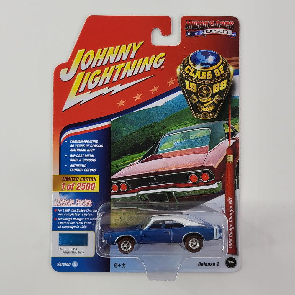 Johnny Lightning - 1968 Dodge Charger R/T (Bright Blue Poly) [Limited Edition - 1 of 2500]