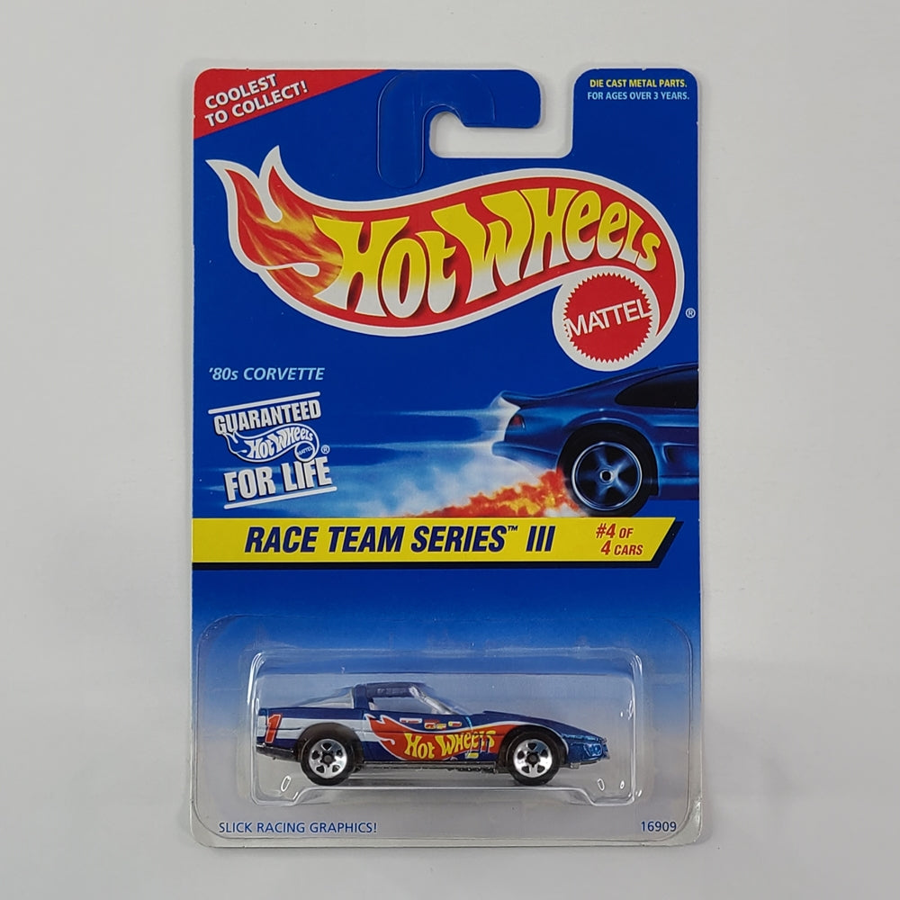 Hot Wheels - 80s Corvette (Metalflake Blue) [Race Team Series III (1997) - 4/4]