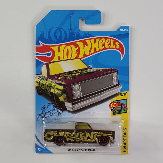 Hot Wheels - '83 Chevy Silverado (Metallic Burgundy) [Card Variant]