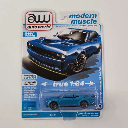 Auto World - 2019 Dodge Challenger R/T Scat Pack (B5 Blue) [Modern Muscle Series - 2021 Premium Series Release 1, Version B] [Limited Edition - 1 of 14704]