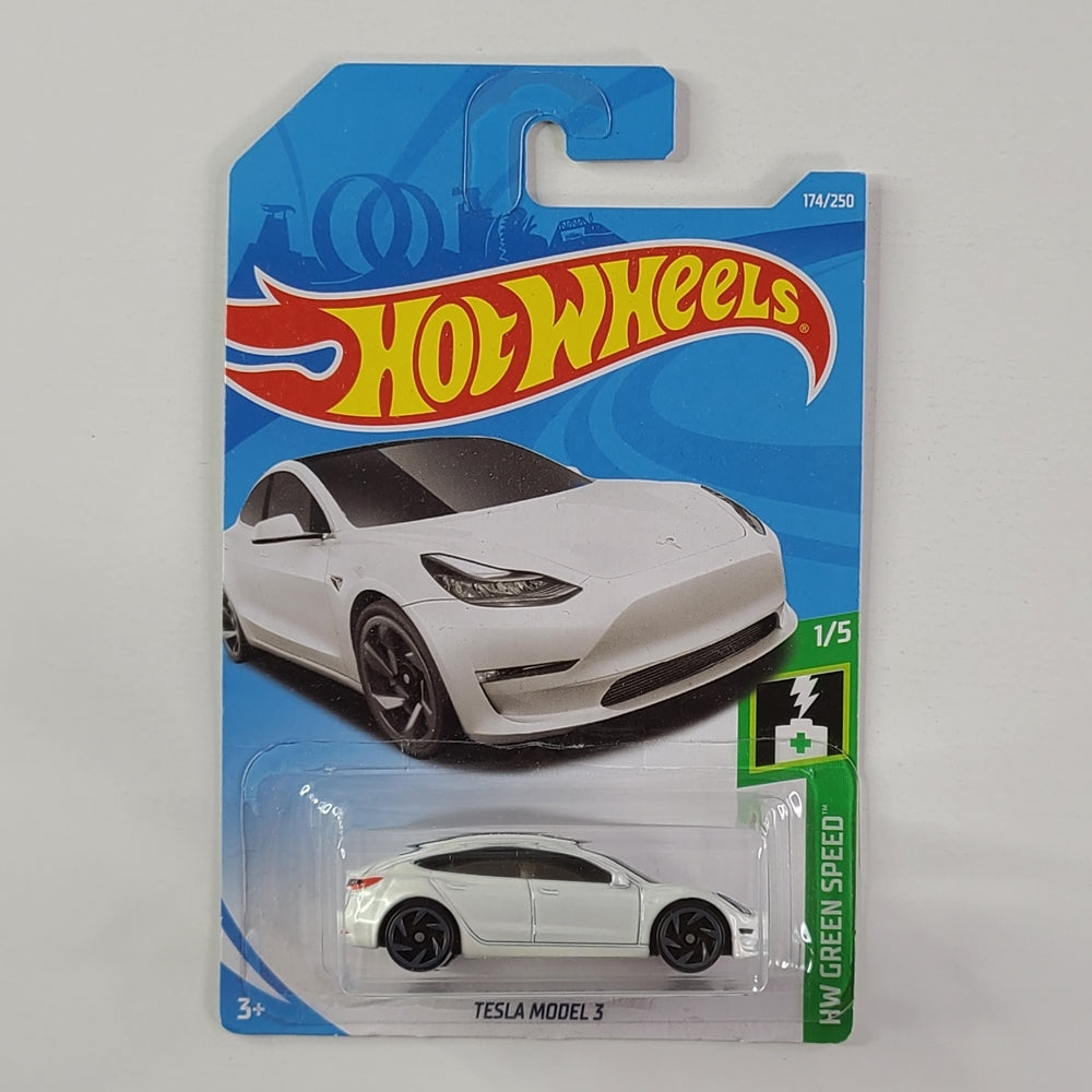 Hot Wheels - Tesla Model 3 (Pearl White) [Card Variant]