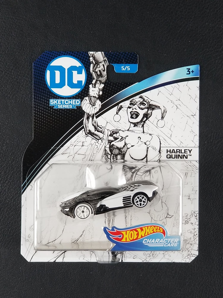Hot Wheels Character Cars - Harley Quinn (Black/White) [5/5 - DC Sketched Series]