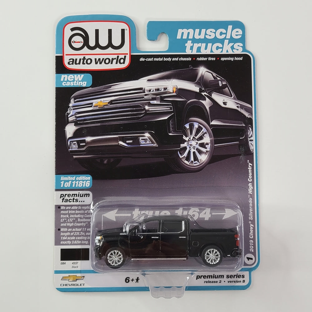 Auto World - 2019 Chevy Silverado High Country (Black) [Muscle Trucks Series - 2020 Premium Series Release 2, Version B] [Limited Eidtion - 1 of 11816]