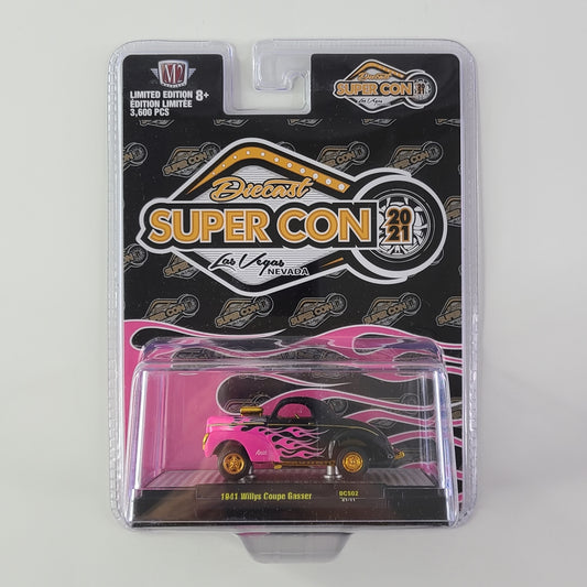 M2 - 1941 Willys Coupe Gasser (Pink & Black) [2021 Las Vegas Diecast SuperCon] [Limited Edition 3,600 Pieces]