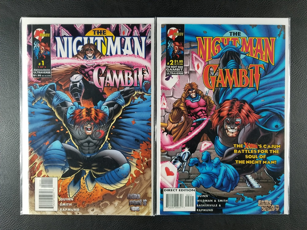 The Night Man/Gambit #1A-3 Set (Malibu/Marvel, 1996)