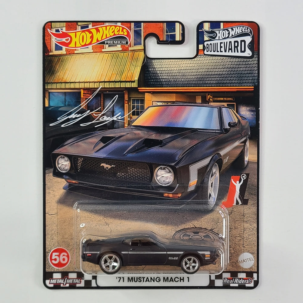 Hot Wheels Premium Real Riders - '71 Mustang Mach 1 (Matte Black)