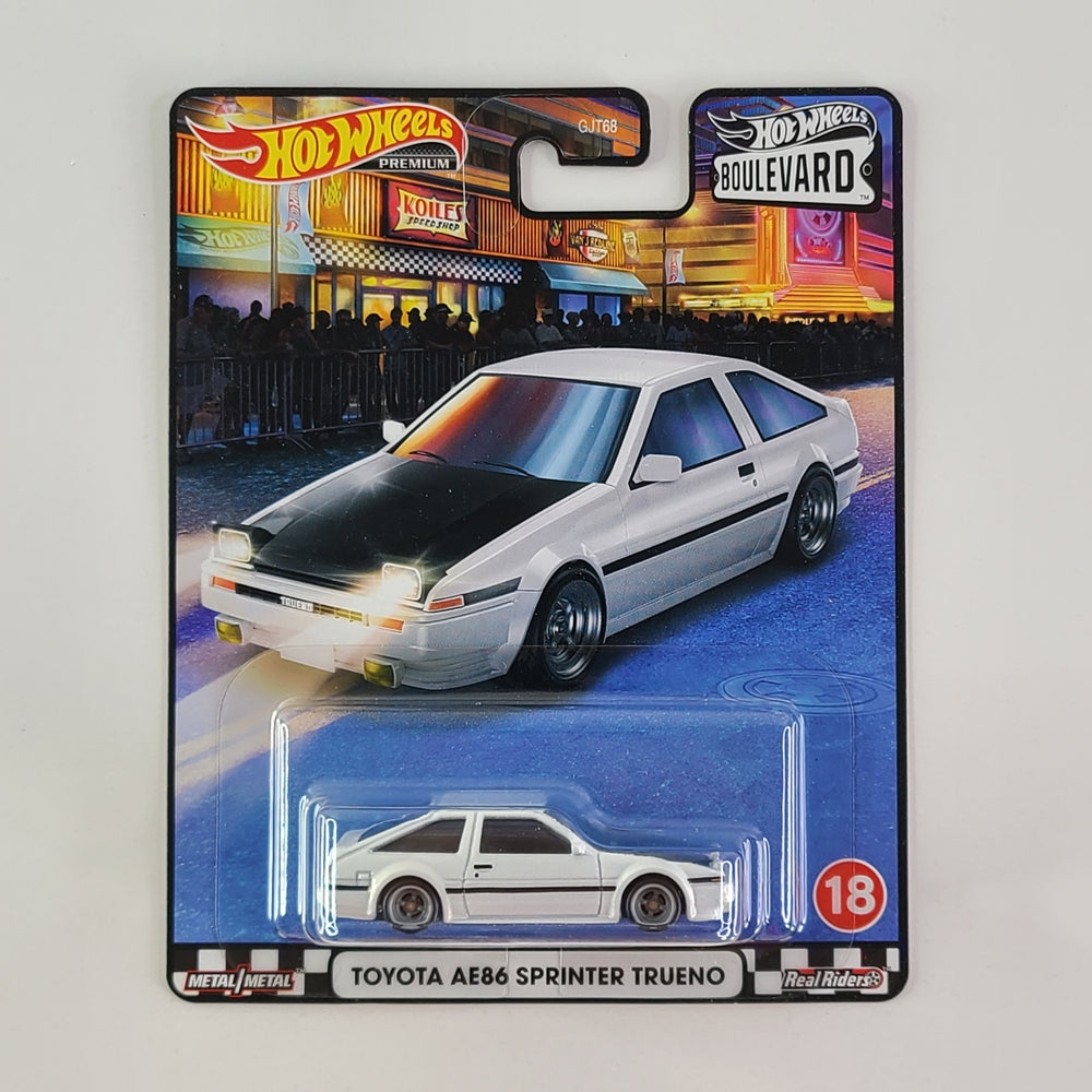 Hot Wheels Premium - Toyota AE86 Sprinter Trueno (White)