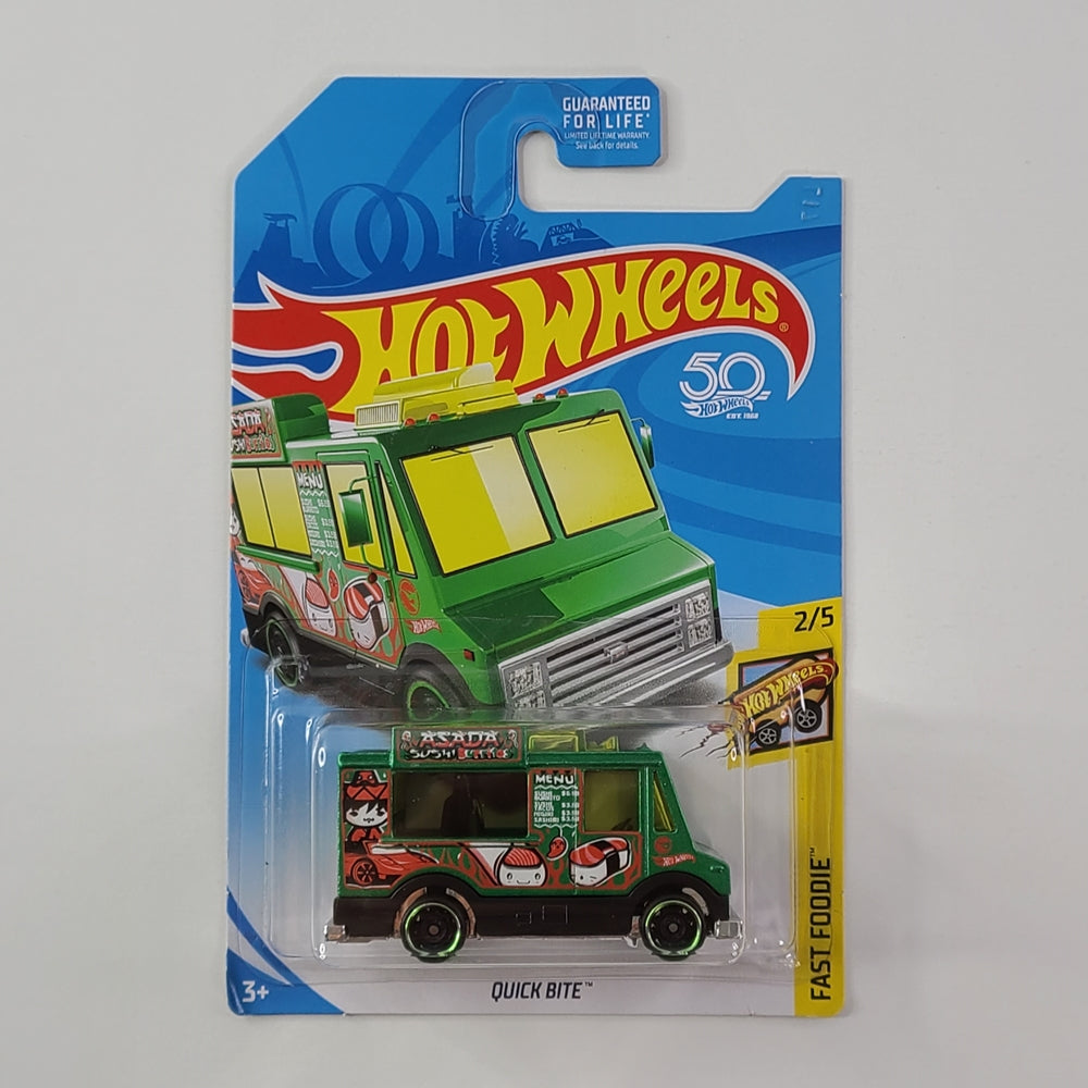 Hot Wheels - Quick Bite (Metalflake Dark Green) [Fast Foodie Mini Collection (2018) - 2/5] [Treasure Hunt]