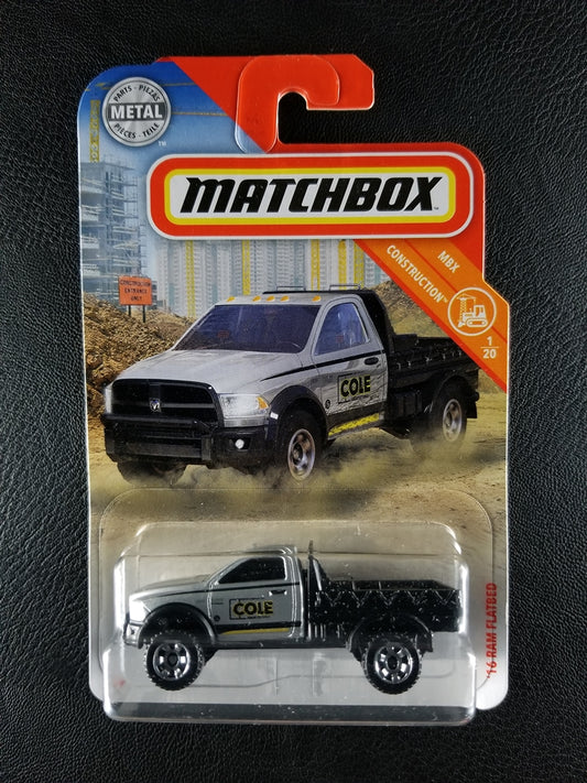 Matchbox - '16 Ram Flatbed (Silver) [MBX Construction - 1/20]