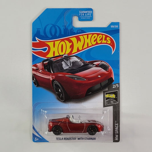 Hot Wheels - Tesla Roadster with Starman (Metallic Red)