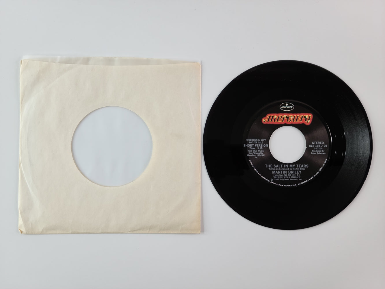Martin Briley - The Salt in My Tears (1983, 7'' Single) [Promo]