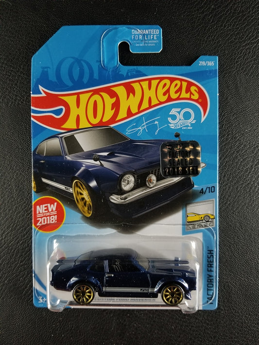 Hot Wheels - Custom Ford Maverick (Dark Blue) [Factory Sealed 2018 Set]