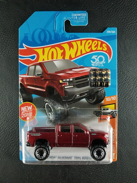 Hot Wheels - '19 Chevy Silverado Trail Boss LT (Red) [Factory Sealed 2018 Set]