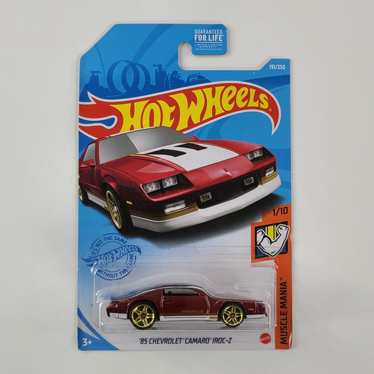 Hot Wheels - '85 Chevrolet Camaro IROC-Z (Metalflake Red) [Muscle Mania Mini Collection (2021) - 1/10]