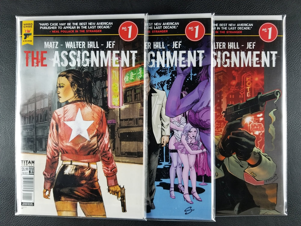 The Assignment #1A, 1D, 1E Set (Titan Comics, 2017)