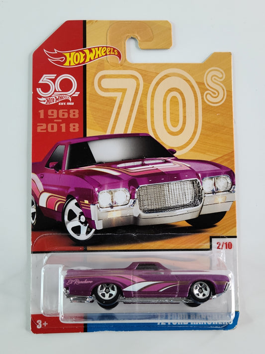 Hot Wheels - '72 Ford Ranchero (Purple) [2018 50th Anniversary Throwback Series - 2/10] [Target Exclusive]