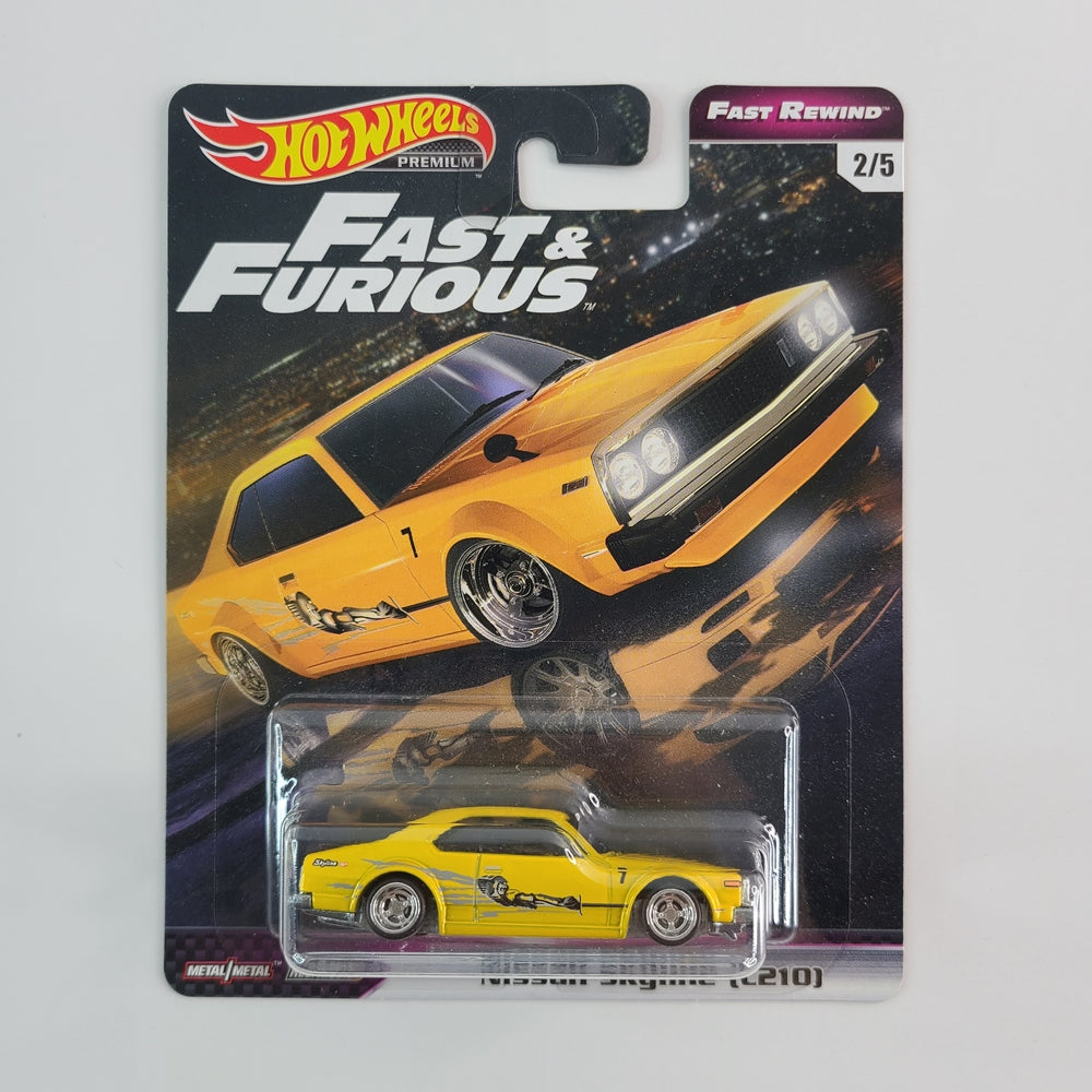 Hot Wheels Premium - Nissan Skyline (C210) (Yellow) [Fast & Furious: Fast Rewind (2019) - 2/5]