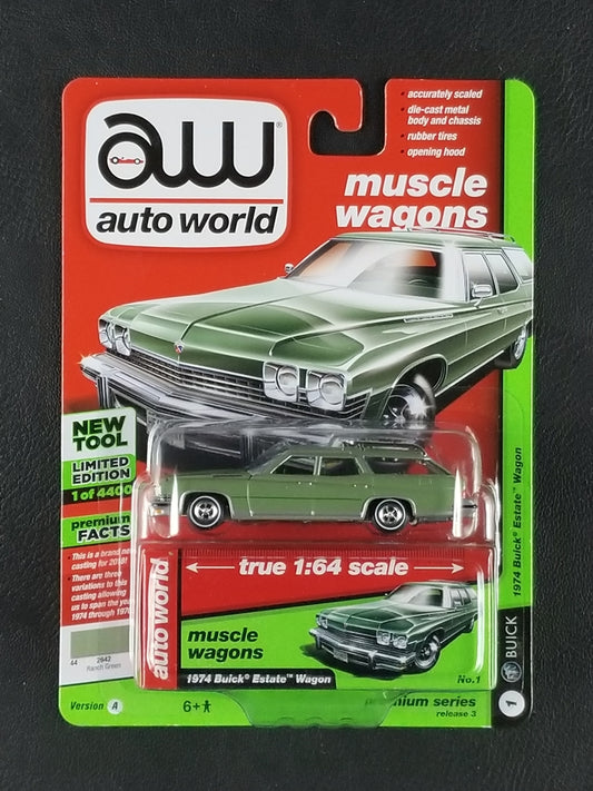 Auto World - 1974 Buick Estate Wagon (Ranch Green) [1/6 - Premium Series Release 3; 1 of 4400]