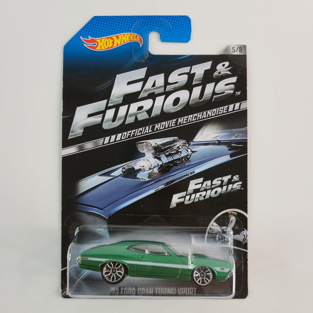 Hot Wheels - '72 Ford Gran Torino Sport (Metalflake Green) [Fast & Furious Series (2014) - 5/8] [Walmart Exclusive]