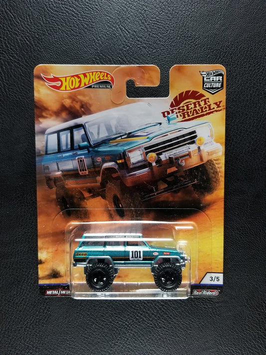 Hot Wheels Premium - '88 Jeep Grand Wagoneer (Aqua) [3/5 - Pop Culture: Desert Rally]