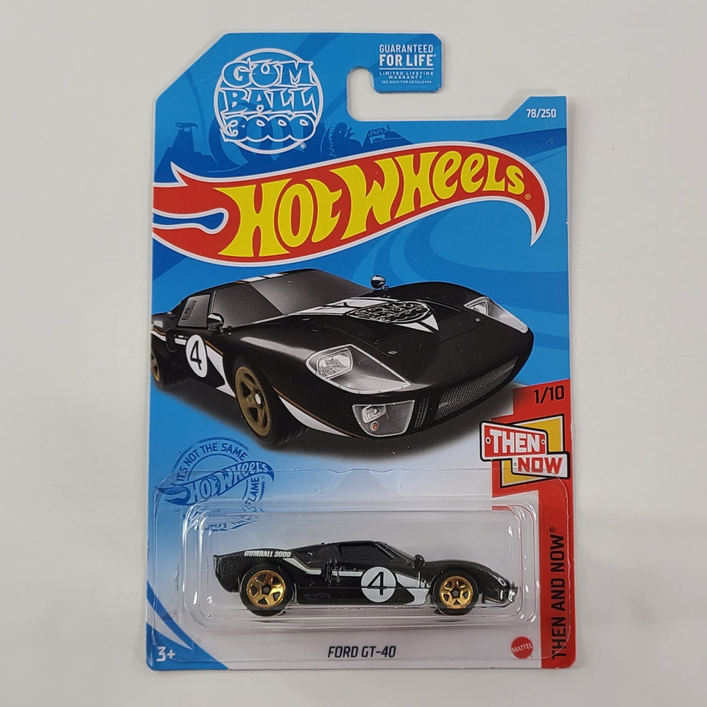 Hot Wheels - Ford GT-40 (Metalflake Gloss Black) [Then and Now Mini Collection (2021) - 1/10]