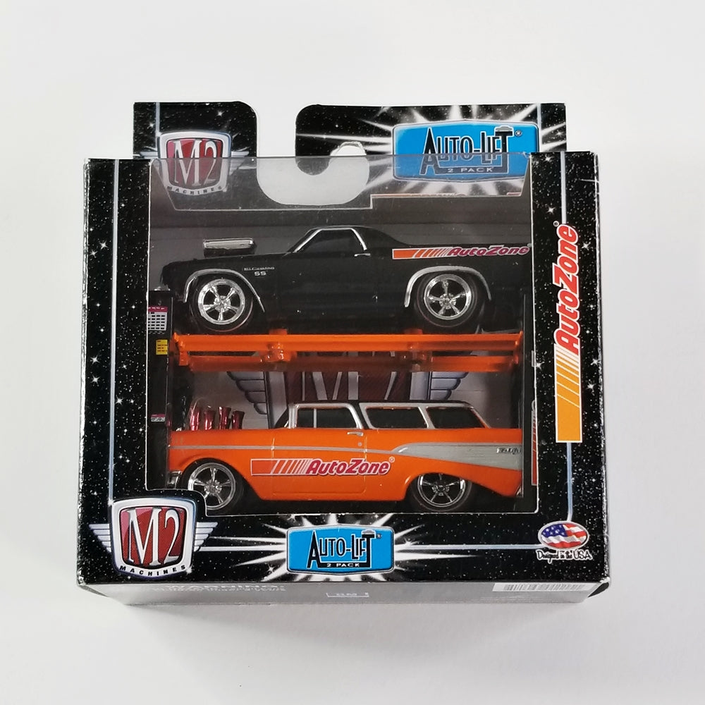 M2 - 1957 Chevrolet Nomad (Orange) and 1970 Chevrolet El Camino (Black) [2-Pack]