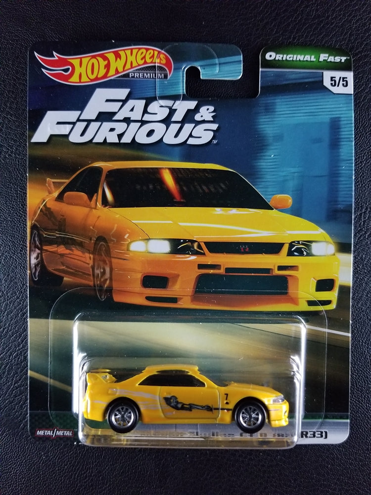 Hot Wheels Premium - Nissan Skyline GT-R (BNR33) (Yellow) [5/5 - Fast & Furious: Original Fast]