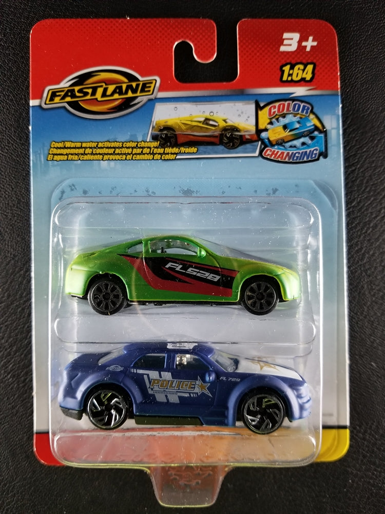 Fastlane - 2-Car Pack [Color Changing] (Green and Blue) [Toys R Us Exclusive]