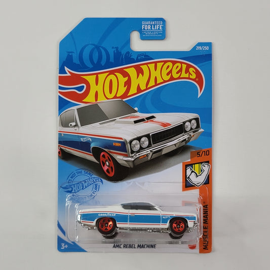 Hot Wheels - AMC Rebel Machine (White) [Muscle Mania Mini Collection (2021) - 5/10]