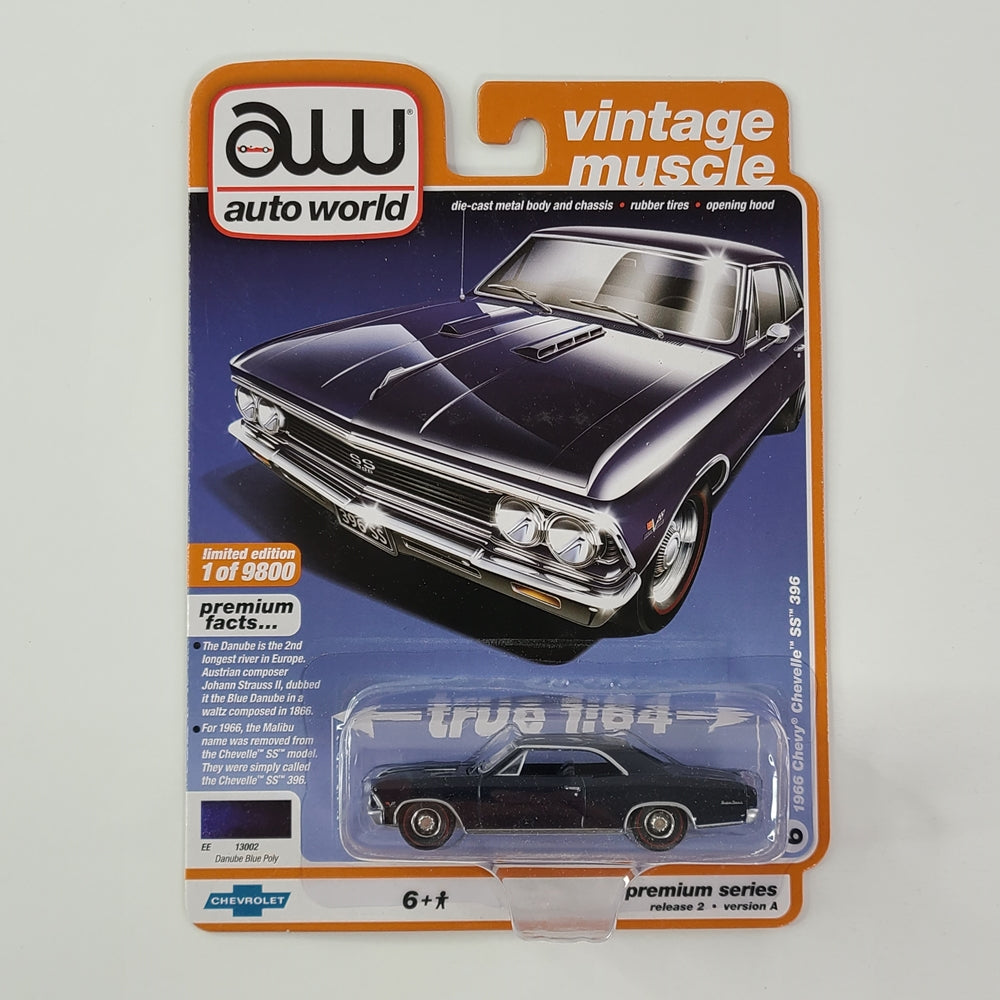 Auto World - 1966 Chevy Chevelle SS 396 (Danube Blue Poly) [Vintage Muscle Series - 2020 Premium Series Release 2, Version A] [Limited Edition - 1 of 9800]