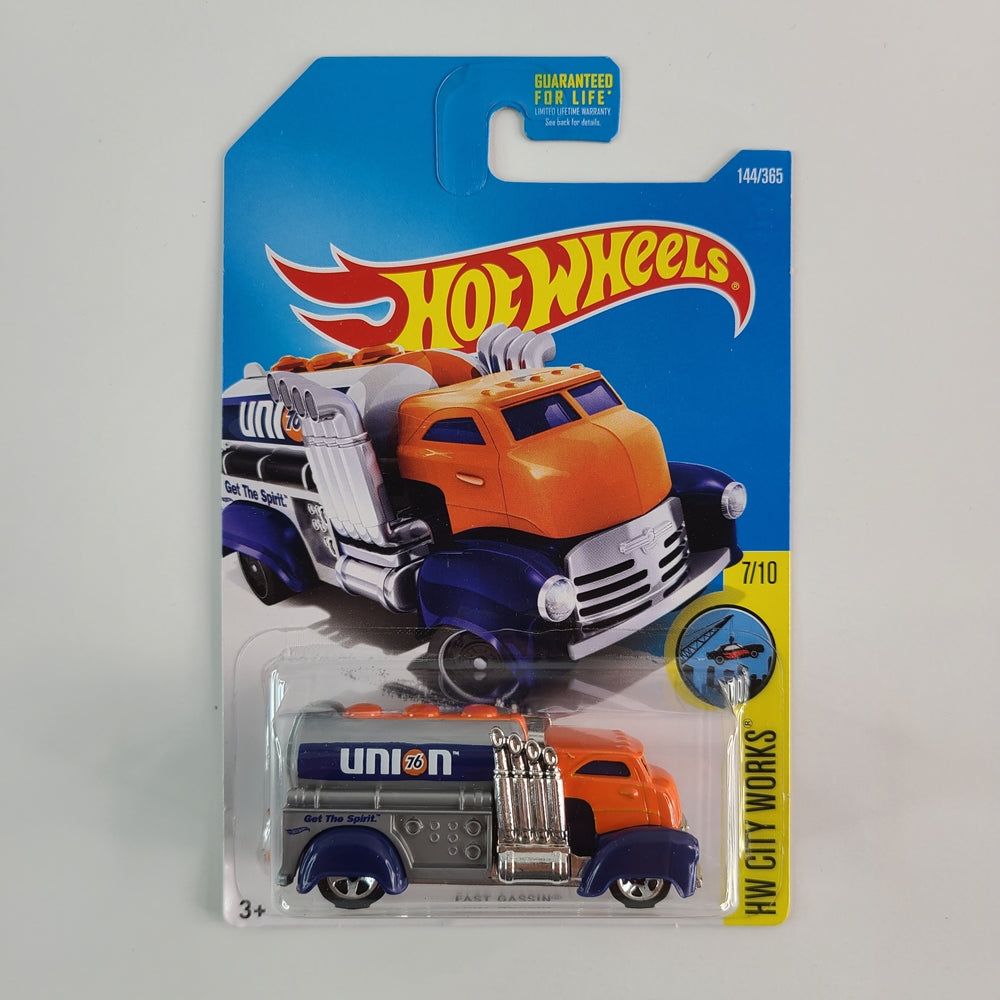 Hot Wheels - Fast Gassin' (Orange/Dark Grey) [HW City Works Mini Collection (2017) - 7/10]