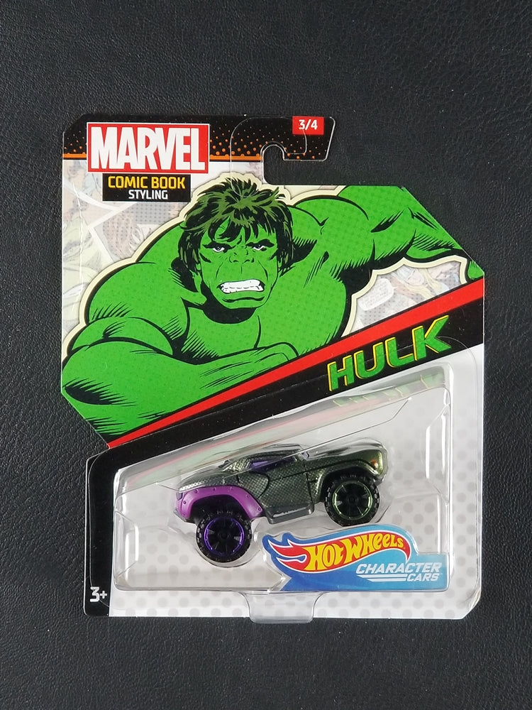 Hot Wheels Character Cars - Hulk (Green) [3/4 - Marvel Comic Book Styling]