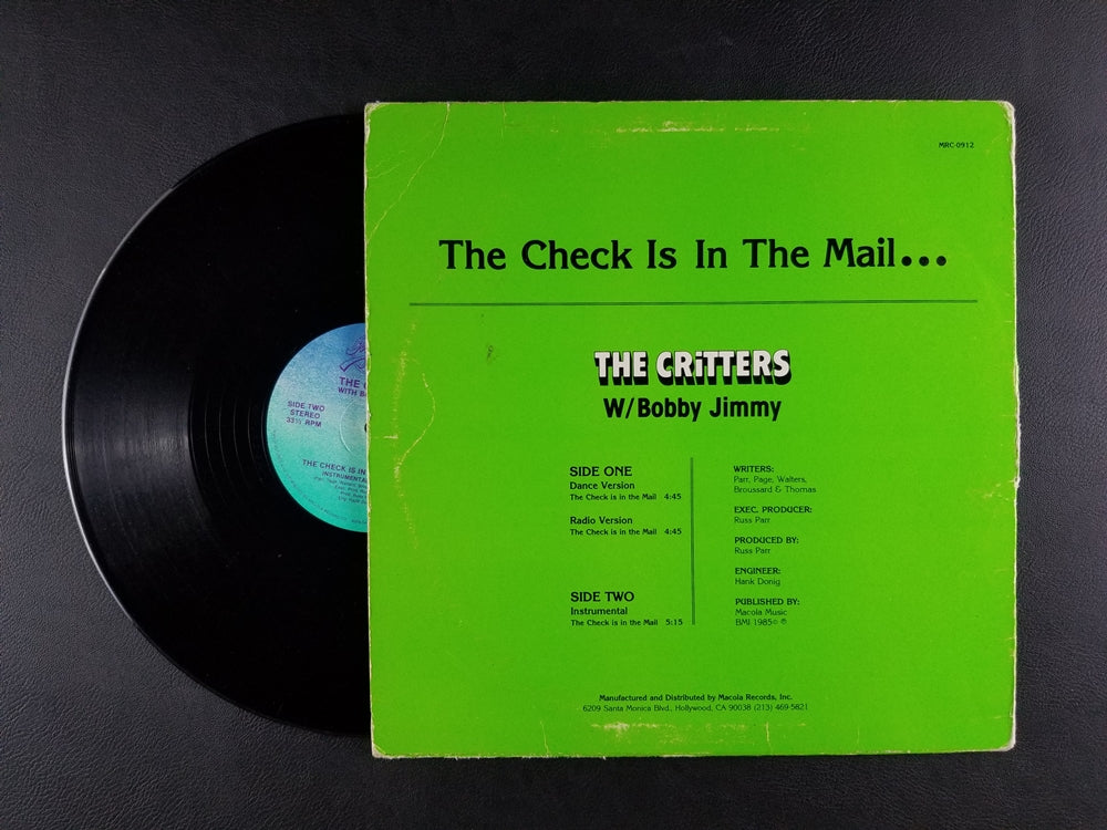 Bobby Jimmy & The Critters - The Check is in the Mail (1985, 12'' Single)