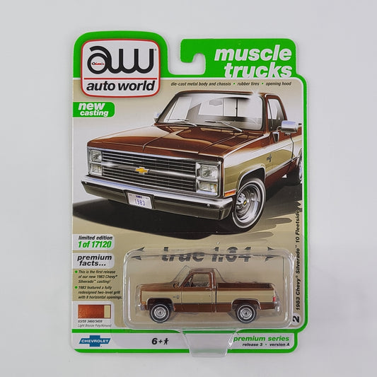 Auto World - 1983 Chevy Silverado 10 Fleetside (Light Bronze Poly/Almond) [Limited Edition 1 of 17120]
