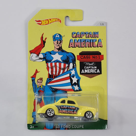 Hot Wheels - '40 Ford Coupe (Light Yellow) [Captain America 75th Anniversary Series (2016) - 1/8]