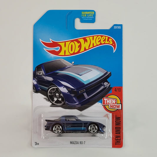 Hot Wheels - Mazda RX-7 (Metalflake Dark Blue) [Then and Now Mini Collection (2017) - 4/10]