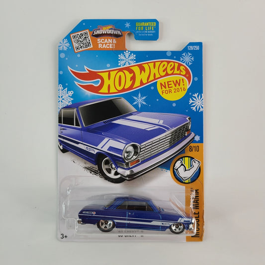 Hot Wheels - '63 Chevy II (Dark Blue) [Snowflake Card]