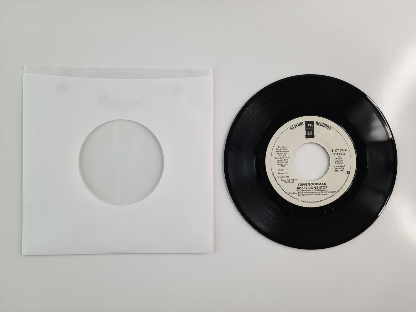 Steve Goodman - Bobby Don't Stop (1980, 7'' Single) [Promo]