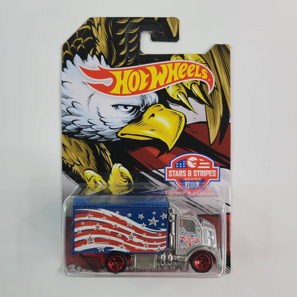 Hot Wheels - Hiway Hauler 2 (Metalflake Silver) [Stars & Stripes Series (2016) - 7/10]