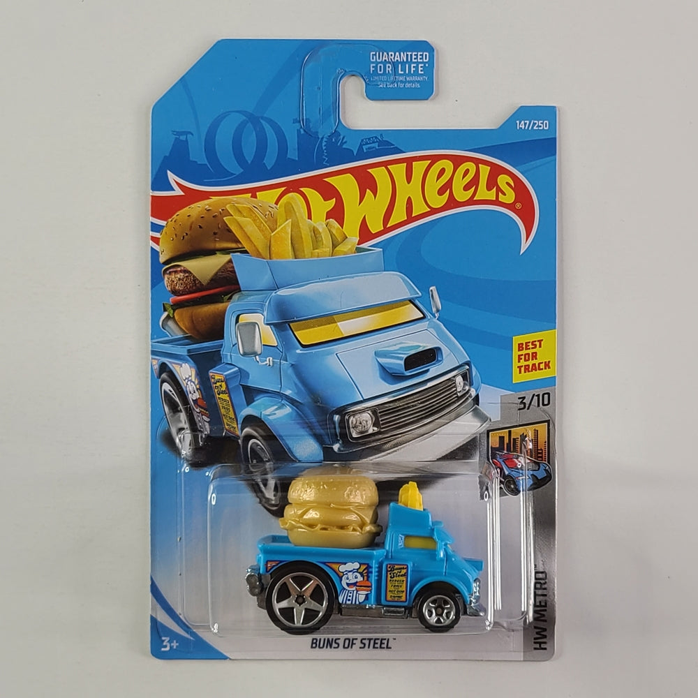 Hot Wheels 2019 'Buns Of Steel' Car - #147/250 Metro Series (Light Blue)
