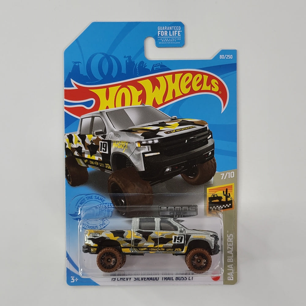 Hot Wheels - '19 Chevy Silverado Trail Boss LT (ZAMAC) [Baja Blazers Mini Collection (2021) - 5/10] [Walmart Exclusive]