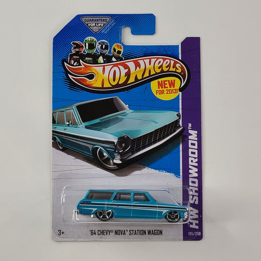 Hot Wheels - '64 Chevy Nova Station Wagon (Metalflake Aqua) [HW Showroom: HW Garage (2013) - 195/250] [New for 2013]