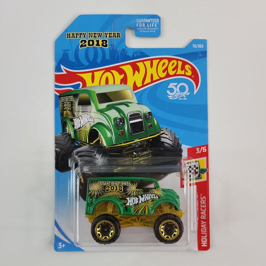 Hot Wheels - Monster Dairy Delivery (Metalflake Green) [Holiday Racers Mini Collection (2018) - 3/6]