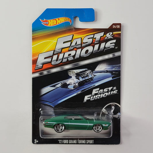 Hot Wheels - '72 Ford Gran Torino Sport (Metalflake Green) [Wal-Mart Exclusive]