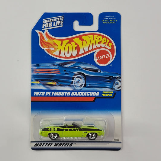 Hot Wheels - 1970 Plymouth Barracuda (Lime Green) [Mainline (1997) - #523] [Card Variant]